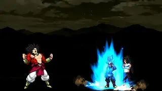 Dark Broly SSJ4 VS Xeno Goku Black SSR & Revived Madara in Jump Force Mugen