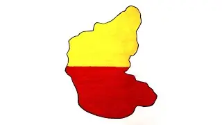 How to draw Karnataka Map | Kannada Rajyotsava Special Drawing | Easy draw Karnataka map