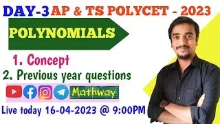 POLYCET - 2023. POLYNOMIALS. Concept and Previous year questions