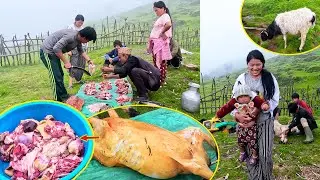 We are Cutting & selling lamb meat II Niyabung Manjita Bisuhang & frens@sanjipjinarai