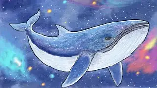 【digital coloring】galaxy whale の完成まで。(Adobefresco)
