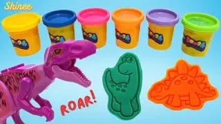 Learning Colors and Creating Dinosaur with Play-Doh | Colorful Fun with Dinosaur for Kids