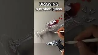 Wine glass vs Gun hyperrealistic drawings #art
