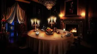 🍷 ROMANTIC DINNER WITH DRACULA | Thunder, Rain and Fireplace Sounds | Valentine's Day ASMR Ambience
