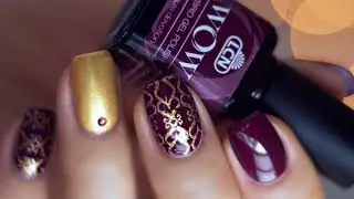 ORIENTAL NAILS 🕌 GOLD STAMPING NAIL ART / SWAROVSKI DETAIL - LCN WOW HYBRID GEL - BOLLYWOOD N&Auml;GEL