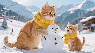 Какая удача! Котенок и его мама-кошка увидели прекрасное северное сияние! #милый #кот #смешной #ж...
