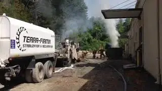 Firefighters Head Off Gas-Fed Fire