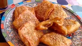 Moroccan almond stuffed Msemen (fried cake) recipe