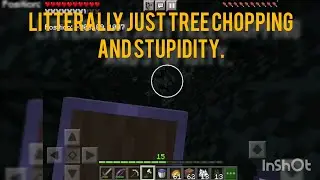 Litterally chopping trees. Minecraft Cross Realm Legacies.