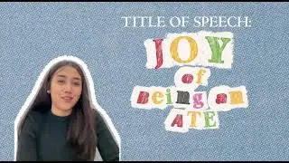 TITLE: &ldquo;Joy of being an Ate&rdquo; || Speech by: Jaime Cruz