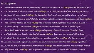 Sibling Meaning with Examples