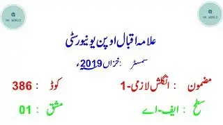 Aiou 386 Fa Part 1 Solved Assignment Autumn 2019