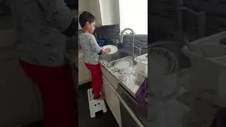 Rishaan helping in kitchen