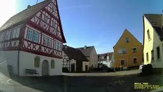 D: Bullenheim. Markt Ippesheim. Landkreis NEA. Fahrt durch den Ort. Februar 2021