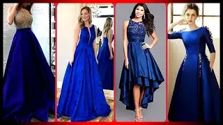 Blue colour long frock designs
