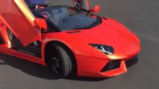 Orange Aventador Roadster