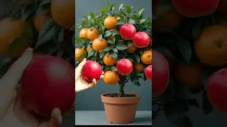 How to grafting orange fruit with apple fruit to produce fruit together.#grafting #grow #orange