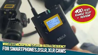 Best 2020 Wireless Microphone System for iPhone, Android, DSLR, XLR. The BALILA 125M Range UHF Mic