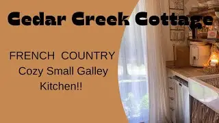 TINY COZY COTTAGE GALLEY KITCHEN!! #cottage #frenchcountry #cozy #coffeebar #smallkitchenideas