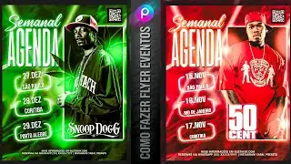 Como fazer FLYER para Shows no celular | Agenda Semanal Arte para Divulgar Eventos | PicsArt
