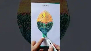 Marker Sunset Painting On Wax Strips #shorts