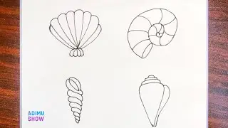 How To Draw Seashells | step by step tutorial
