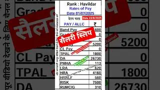 Havildar Salary in Indian Army 2025 | DA 58% के बाद नई पगार