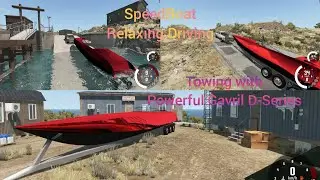 Relaxing Driving and Towing with Trailer the SpeedBoat-BeamNG.drive #92