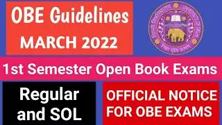 DU Sol First Semester Exam Guidelines Released March 2022 I SOL OBE Guidlines for 1st semester 2022.