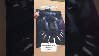 Black panther drawing with acrylic colour|how to draw a Black panther #drawing #art #trending #short
