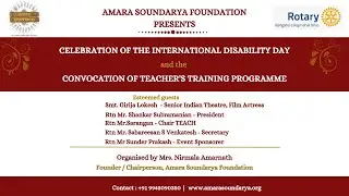 Celebration of International Disability Day and Convocation of Teacher's Training Programme