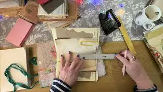Scrap box grungy junk journal part III Sewing in the signatures and 1st  look at the completed cover