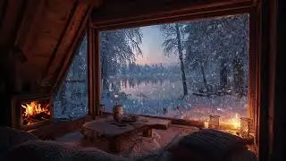 Natural Snow Wind with Fireplace White Noise for Stress Relief, Calm Sleep | 3 Hour Loop