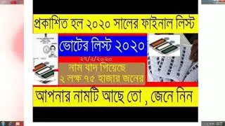 New update voter list West Bengal 2020 // 2020 voter list // সংশোধিত ভোটার তালিকা ২০২০ পশ্চিম বঙ্গের