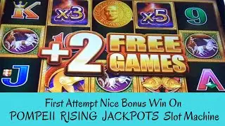 FIRST ATTEMPT NICE BONUS WIN ON POMPEII RISING JACKPOTS SLOT MACHINE - SunFlower Slots