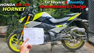 New Honda CB 125 Hornet 1st Service & Monthly Maintenance Cost : Watch Before Buy