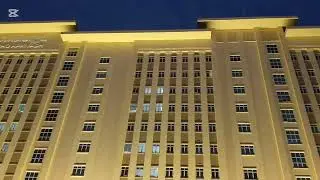The beauty of Calmette Hospital at night in Phnom Penh Cambodia.សម្រស់មន្ទីរពេទ្យកាល់ម៉ែតនៅពេលល្ងាច។