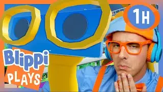 I Spy with My Little Eye... 👀 BEST OF BLIPPI PLAYS ROBLOX! 🎮 Educational Gaming Videos for Kids