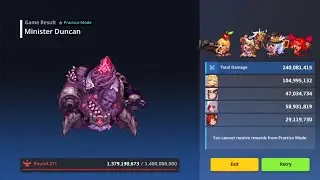 Guardian Tales Raid - Elvira - Randi - Lucy - Vishuvac vs Duncan [Dark] (240)