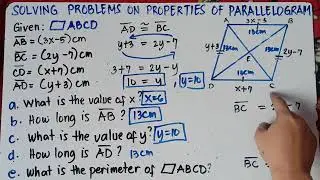 Parallelogram : Finding x values and y values | Explain in Detailed | Part 2 |