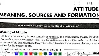 Attitude : Meaning, Source, Formation|| Organization Behaviour|| M. com, MBA, B. com