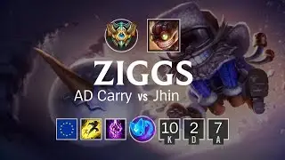 Ziggs AD Carry vs Jhin - EUW Challenger Patch 8.11