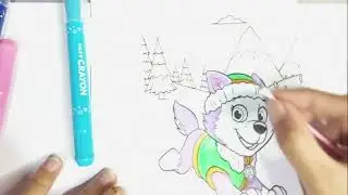 Coloring Everest Paw Patrol &ndash; The Brave and Cute Snow Pup