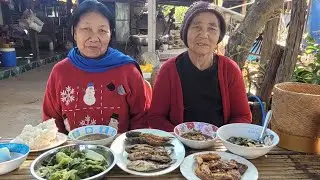 อาหารคนแก่ กินง่ายๆสบายท้อง ปลาทอด แจ่ว ส้มผัก