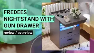 Review of the FREDEES Nightstand: Modern Design with Gun Drawer & Charging Ports