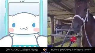 Cinnamoroll X Horse speaking japanese | [ORIGINAL MEME] X [MEME]
