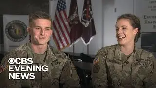 Military couple's emotional reunion after months apart caught on camera