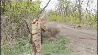 Ukraine war footage, Dr*nk Soldier With Flag Attack Ukrainian Position Alone!