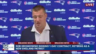 WATCH LIVE: Rob Gronkowski signing 1-day contract, retiring as a New England Patriot.