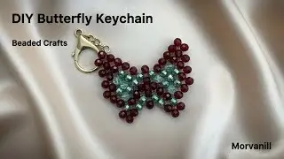 🌟 How to Make a GORGEOUS Beaded Butterfly Keychain! (DIY Crystal Bead Tutorial for Beginners)